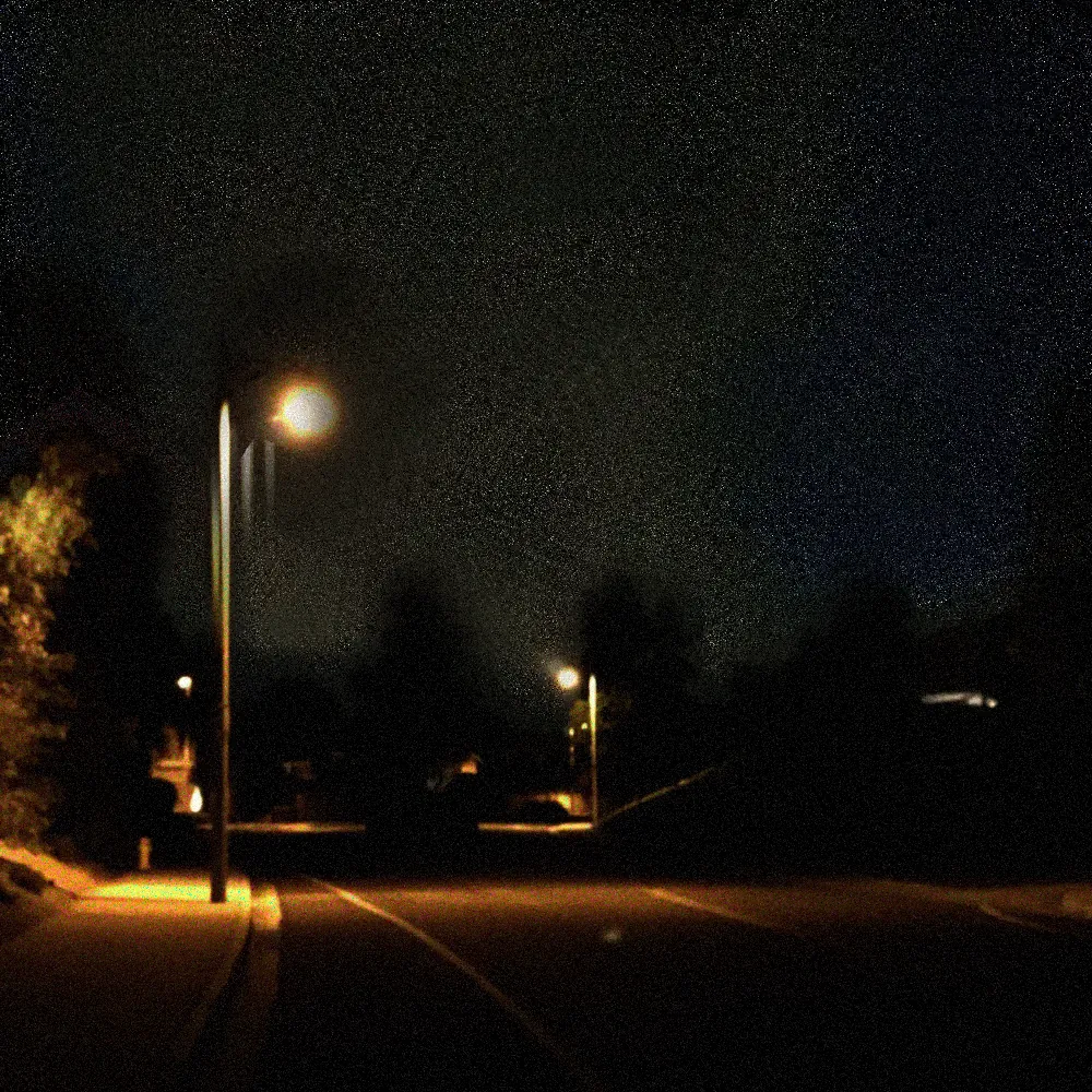 dark image of a lamppost